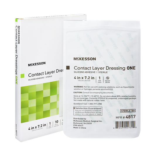 Wound Contact Layer Dressing McKesson 4 X 7.2 Inch Sterile - 4817