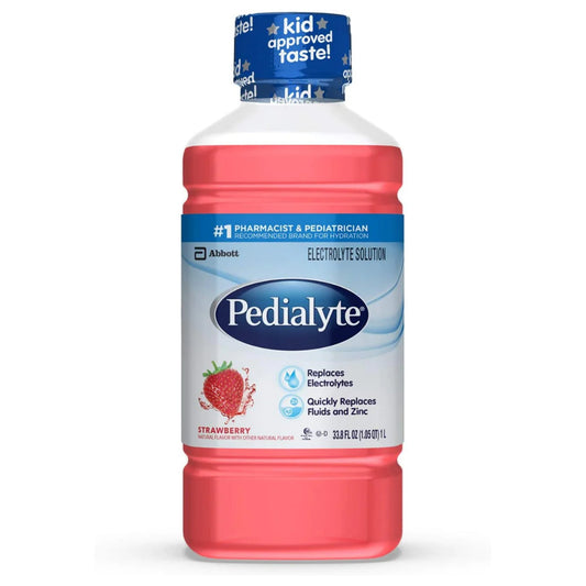 Oral Electrolyte Solution Pedialyte® Classic Strawberry Flavor 33.8 oz. Electrolyte - 70074053984