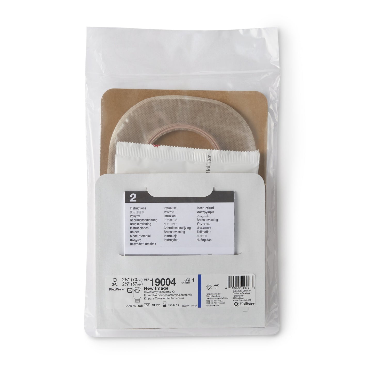 New Image™ 19004 Two-Piece Ileostomy/Colostomy Pouch, 70mm Flange, Blue Match 19004