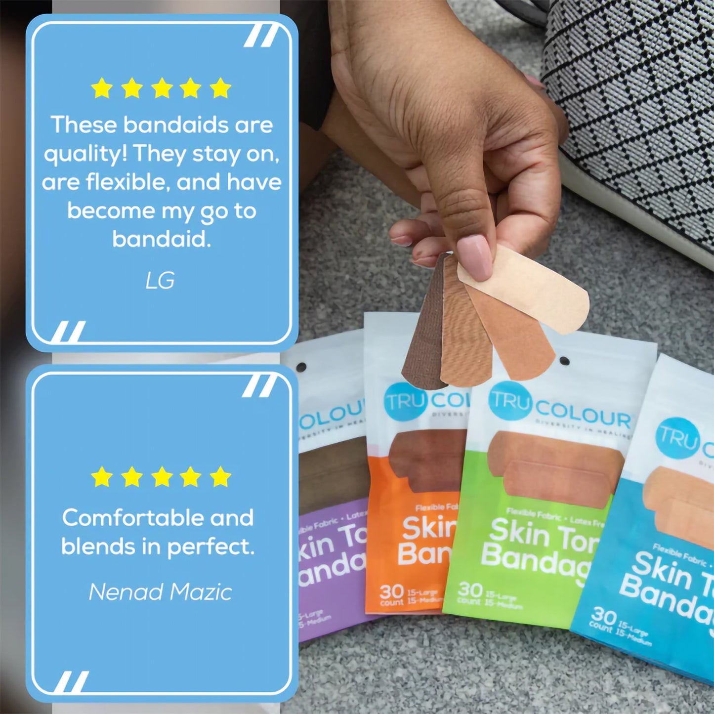 TruColour® Beige / Olive / Brown / Dark Brown Adhesive Strip, 1 x 3 Inch TCB-400