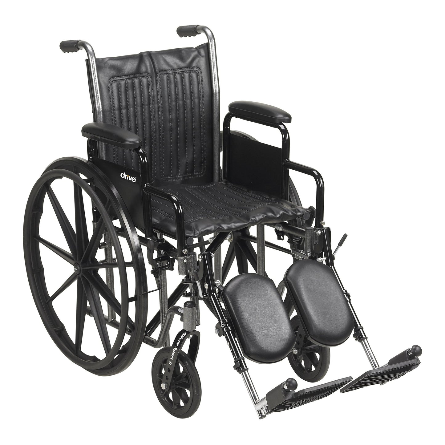 Wheelchair McKesson Dual Axle Desk Length Arm Swing-Away Footrest Black Upholstery 16 Inch Seat Width Adult 250 lbs. Weight Capacity - 146-SSP216DDA-S