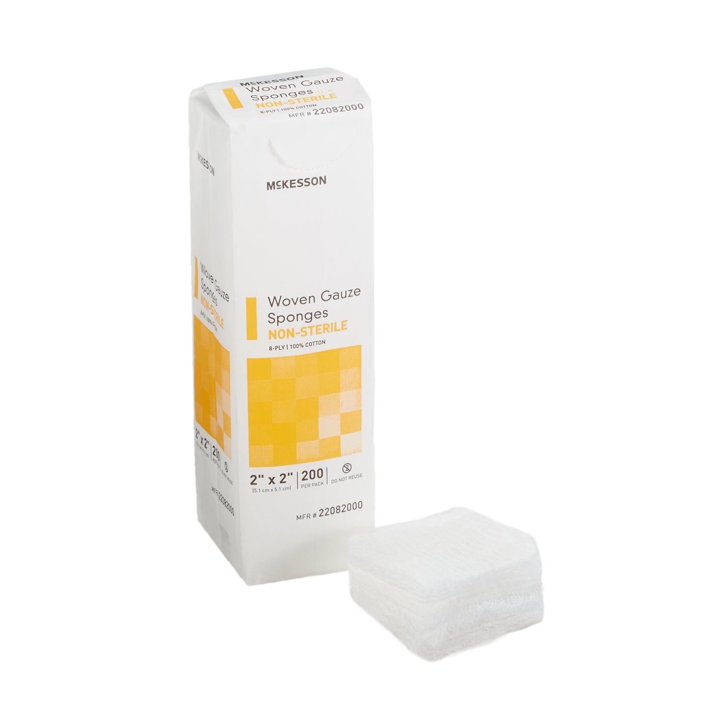 Gauze Sponge McKesson 2 X 2 Inch 8-Ply NonSterile 200 per Pack - 22082000