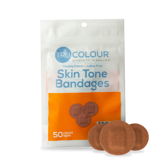 Waterproof Adhesive Strip Tru-Colour® Fabric Spot s/b Round Brown Sterile - TCB-NDOT