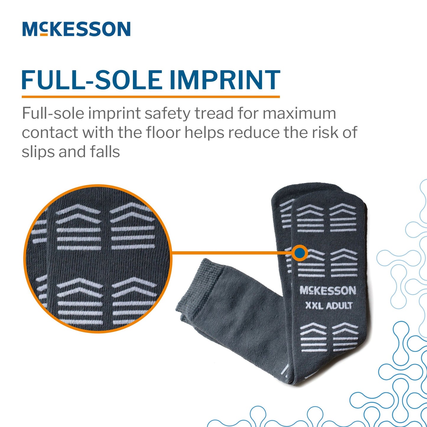 Slipper Socks McKesson Unisex Adult 2X-Large Double Tread Single Patient Use Gray 16-XXL-3800-D
