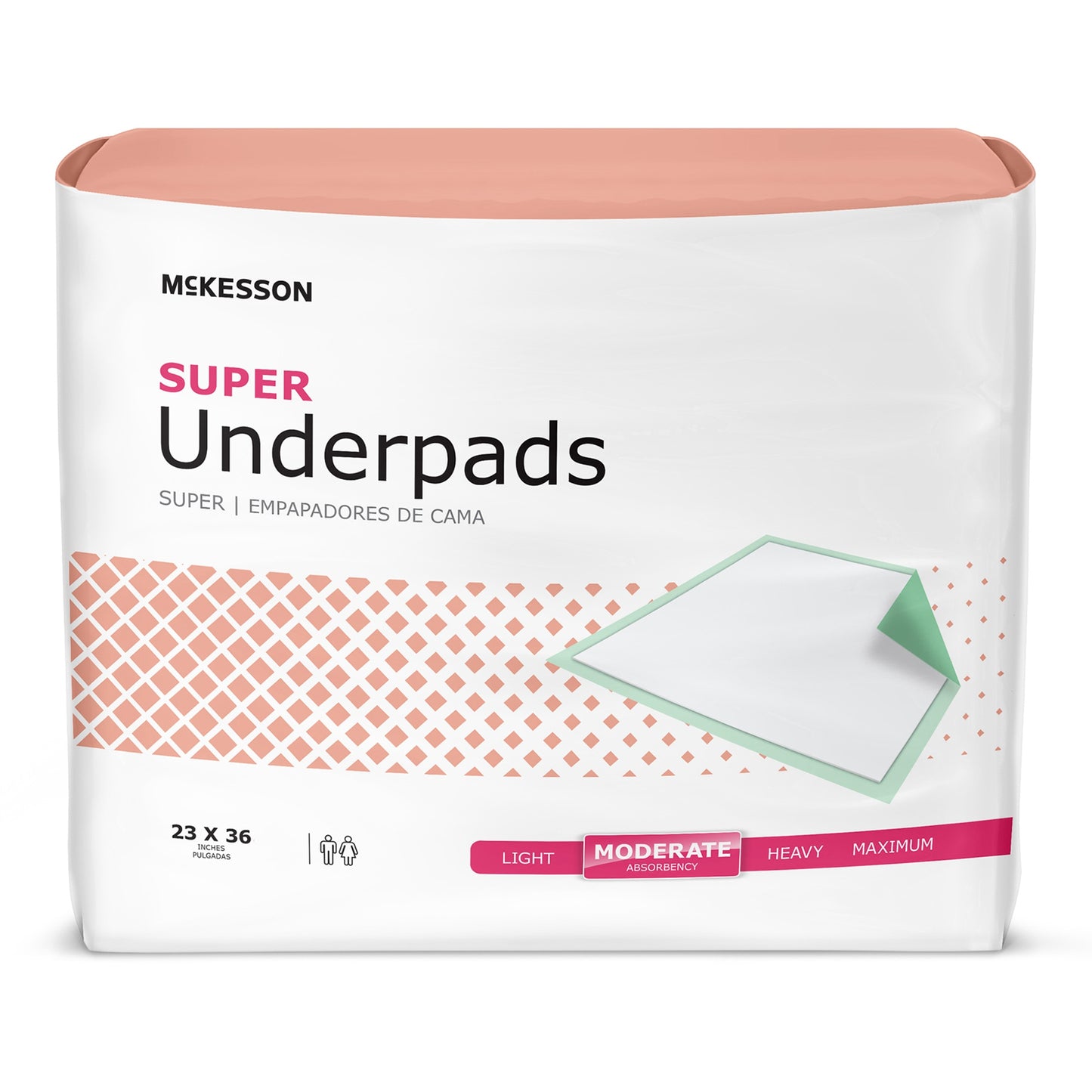 McKesson Super Moderate Absorbency Underpad, 23 x 36 Inch - 120 ct. UPMD2336V120