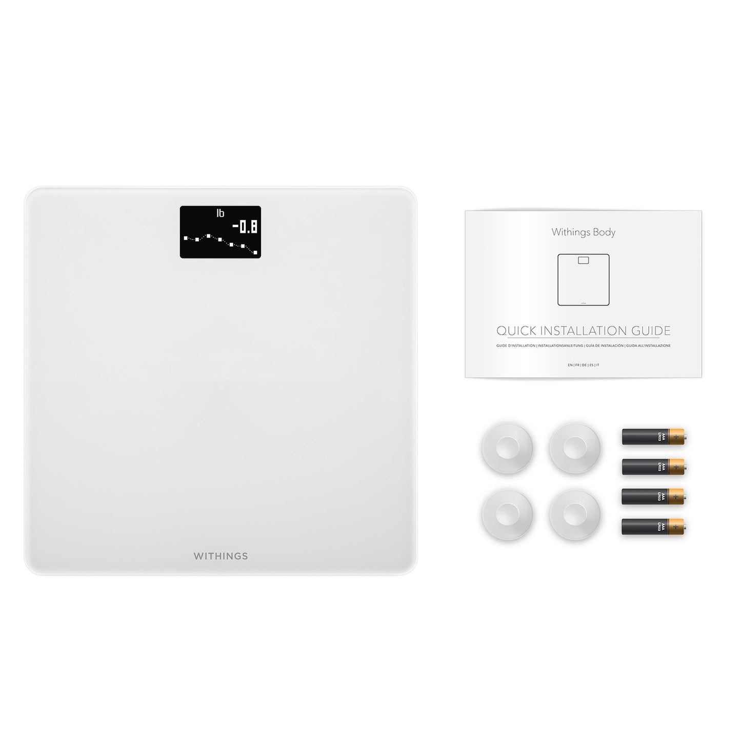 Withings Body Wifi Smart Scale, White WBS06-WHITE-ALL-INTER