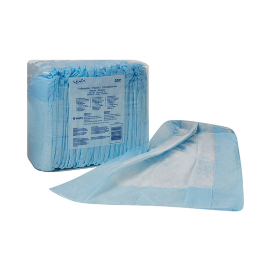 Tena® Regular Underpads, Light Absorbency, Blue, Disposable, 23 x 36 Inch 352