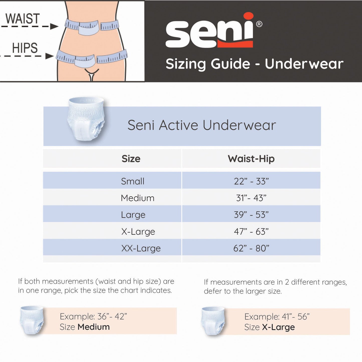 Seni® Active Classic Plus Moderate Absorbent Underwear, Small S-SM22-AC2