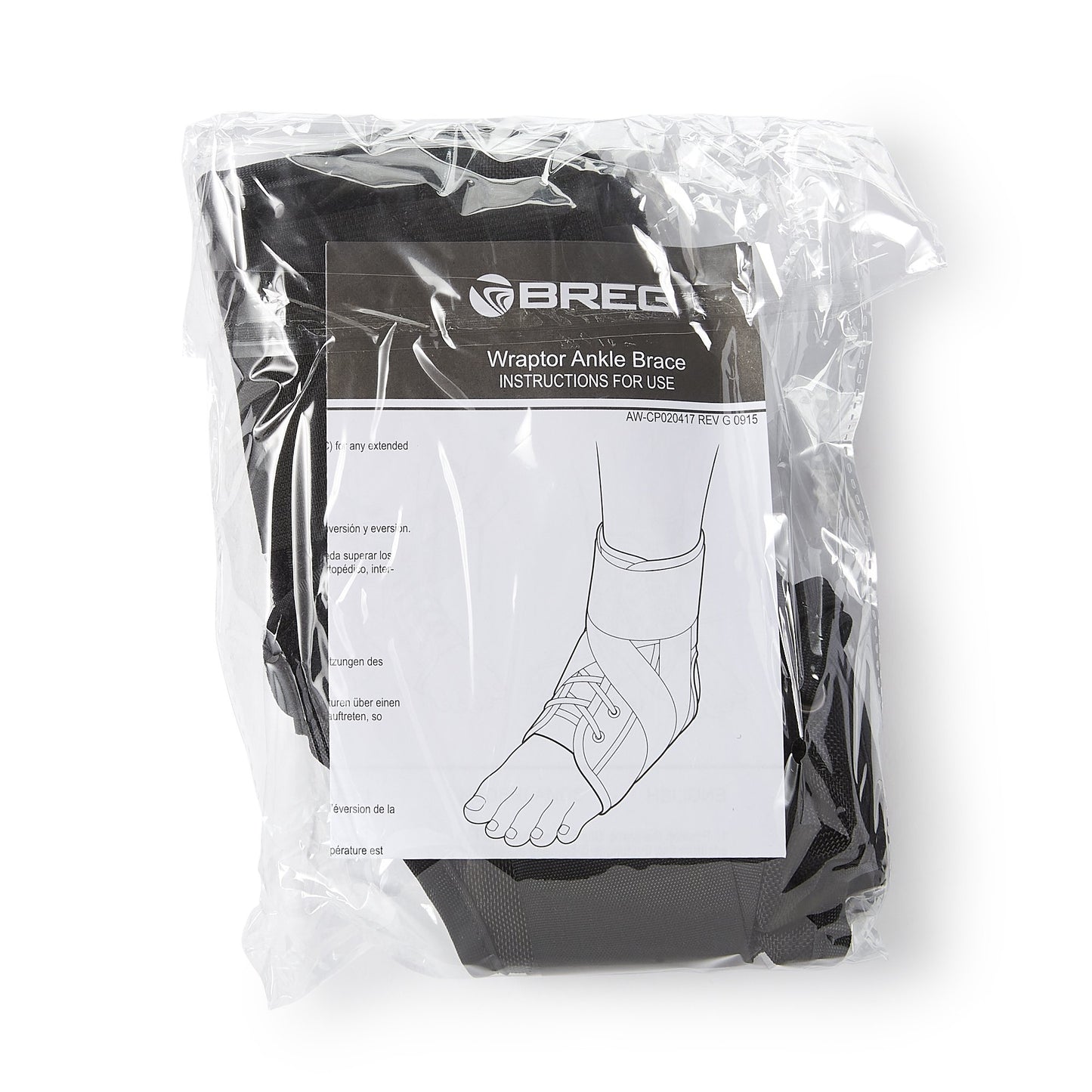 Ankle Brace Breg® Wraptor Medium Lace-Up Male 9 to 11 / Female 10 to 12 Foot - SA702005