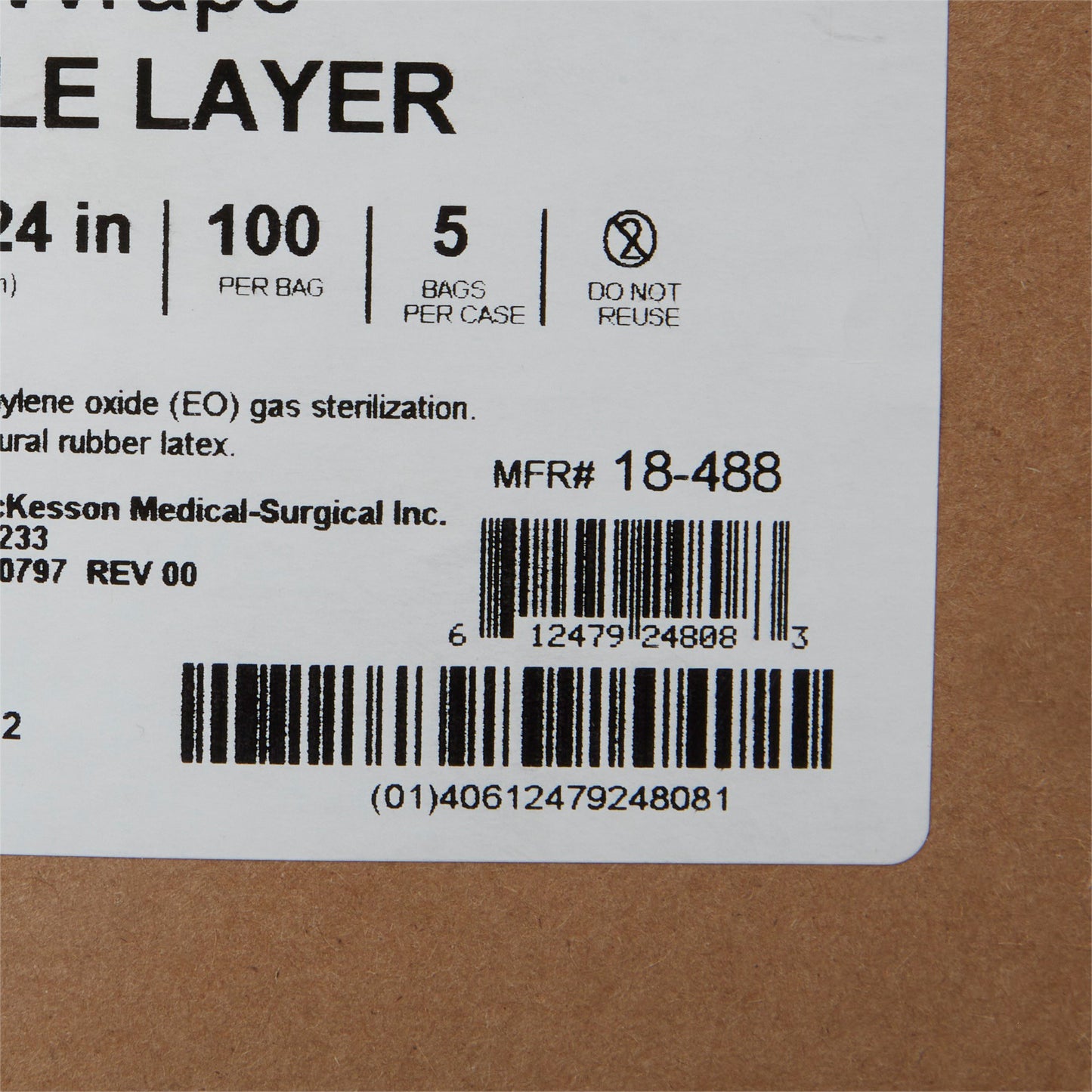 McKesson Single Layer Sterilization Wrap, 24 x 24 Inch 18-488