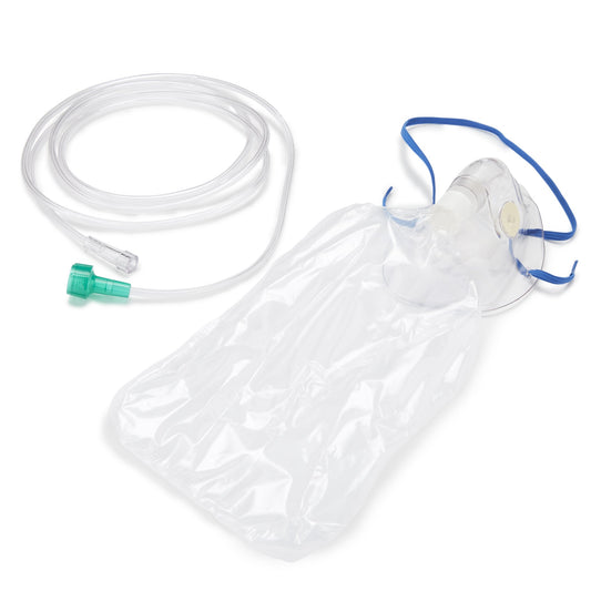 NonRebreather Oxygen Mask McKesson Elongated Style Adult One Size Fits Most Adjustable Head Strap - 3228-E