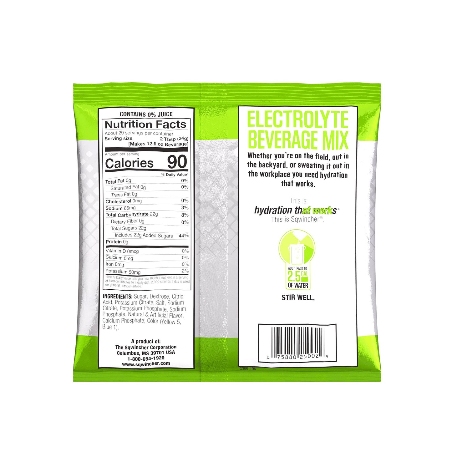 Sqwincher® Powder Pack® Lemon-Lime Electrolyte Replenishment Drink Mix 159016043