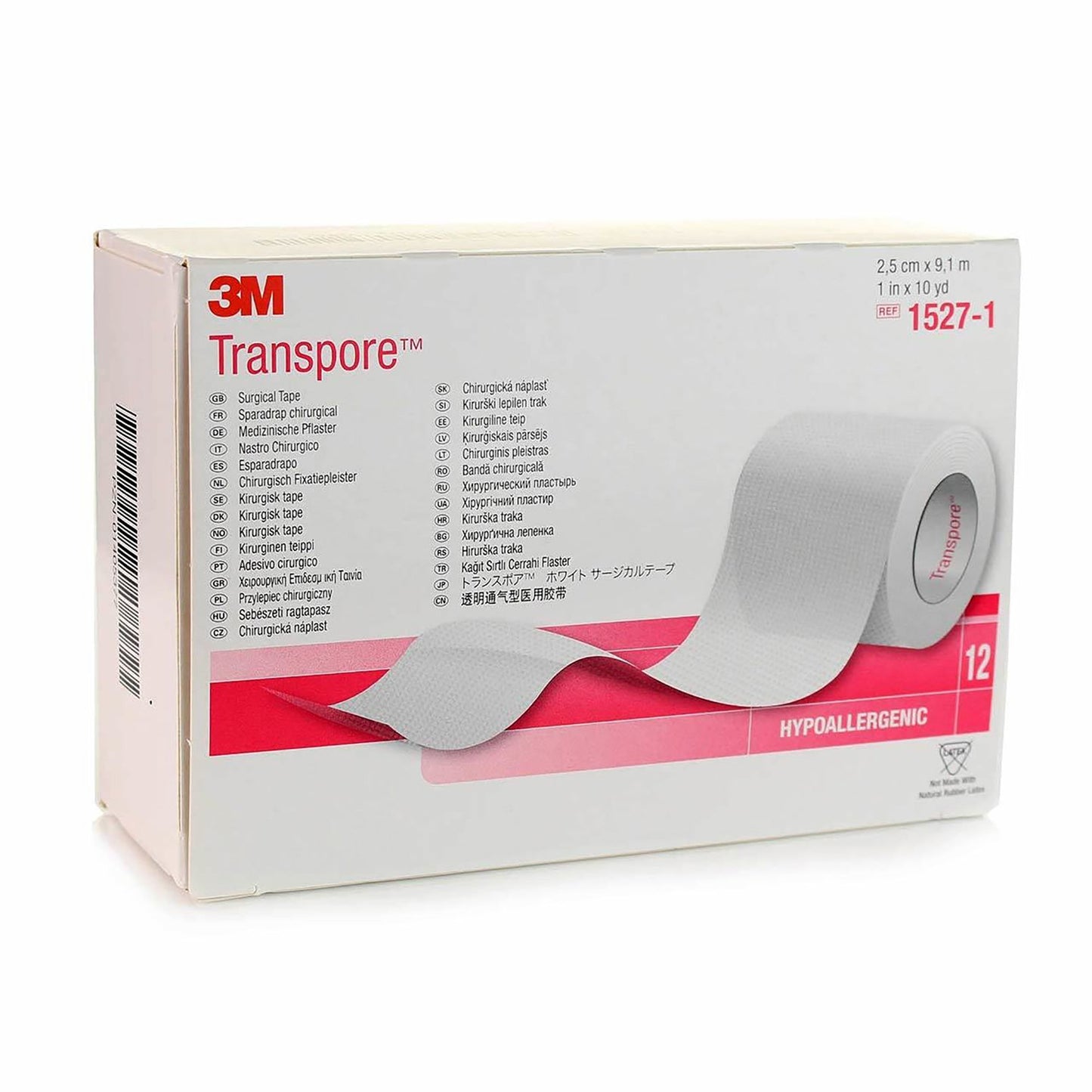 3M™ Transpore™ Plastic Medical Tape, 1 Inch x 10 Yard, Transparent 1527-1