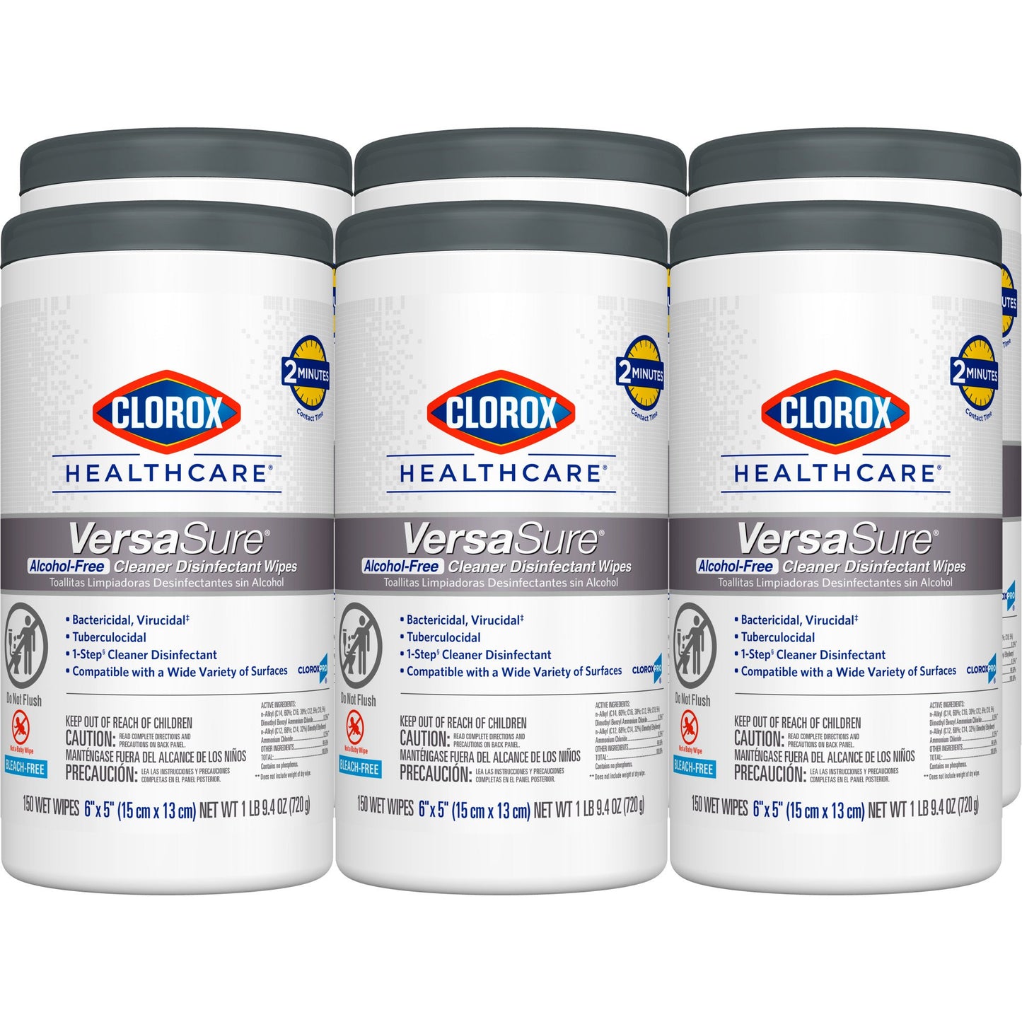 Clorox Healthcare® VersaSure® Cleaner Disinfectant Wipes, Canister 31758