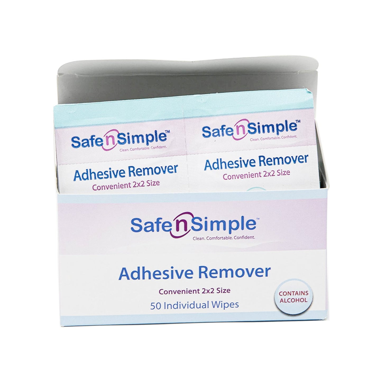 Safe N Simple Adhesive Remover, 2 x 2 Inch Wipe SNS00650