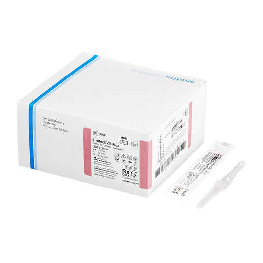 Smiths Medical ASD, Inc. Protectiv Plus Peripheral IV Catheter, 1.25 in., 20 Guage 306601, Case of 200