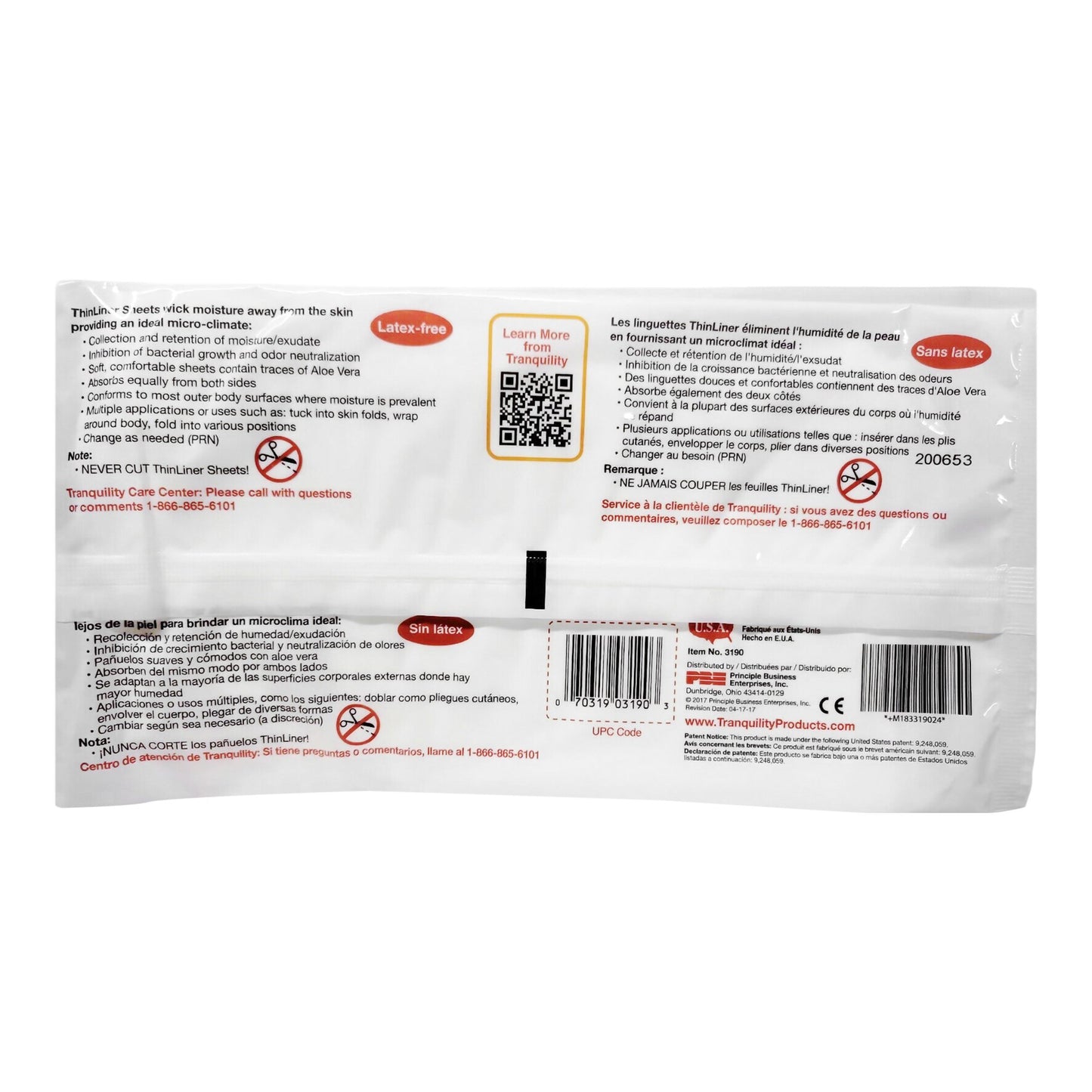 Tranquility ThinLiner® Skin Fold Pad, 6 x 10 Inch 3190