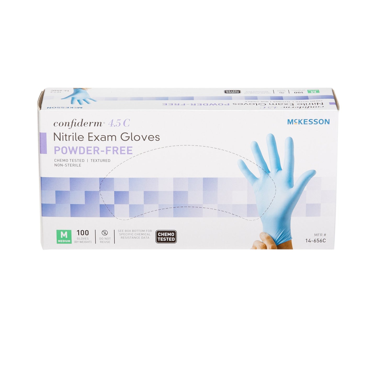 McKesson Confiderm® 4.5C Nitrile Exam Glove, Medium, Blue 14-656C