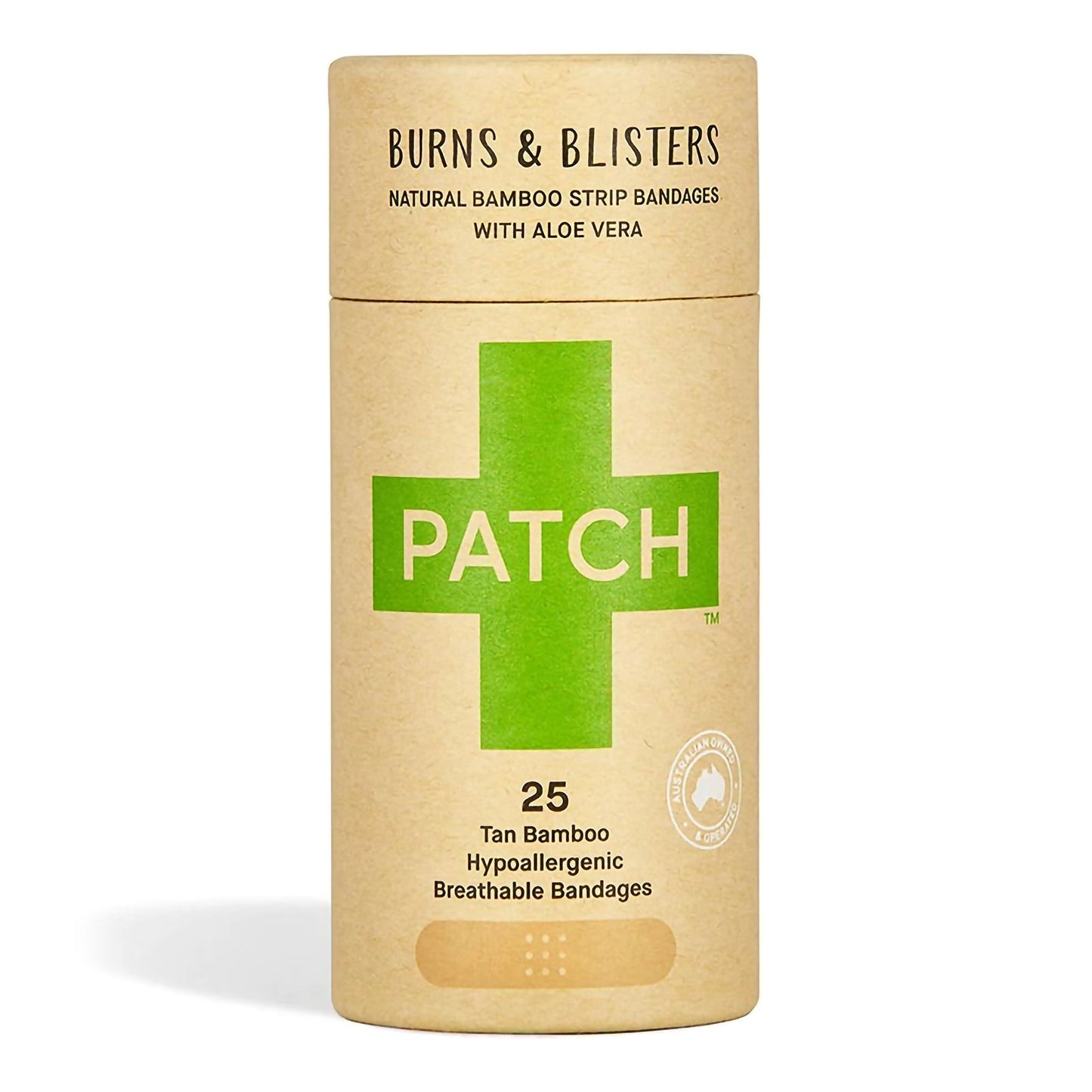 Adhesive Strip Patch™ 3/4 X 3 Inch Bamboo / Aloe Vera Rectangle Tan Sterile - PATALCT