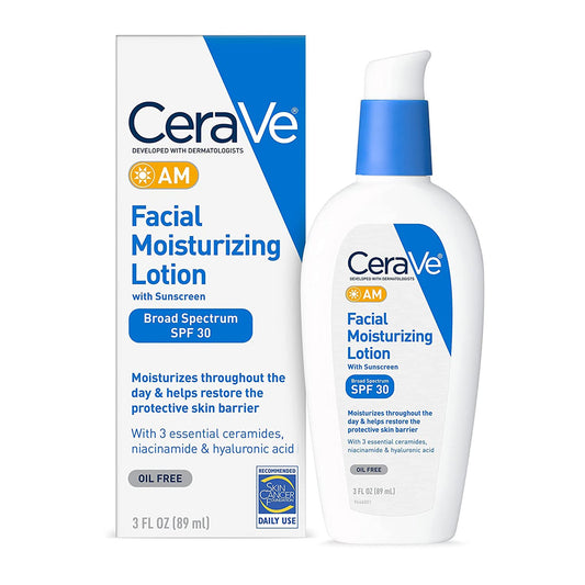 Facial Moisturizer with Sunscreen CeraVe® AM 3 oz. Pump Bottle Unscented Lotion - 60600053746