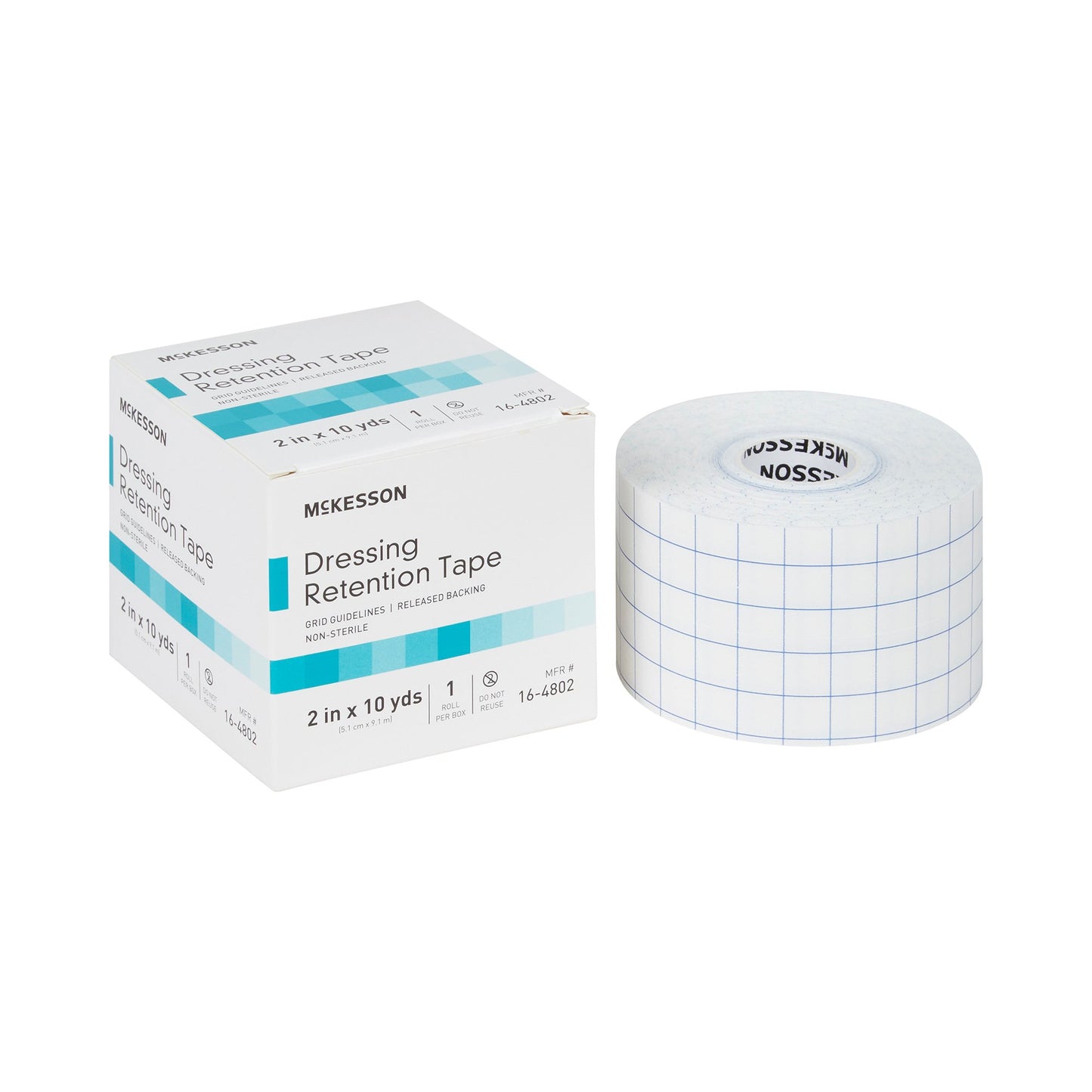 Water Resistant Dressing Retention Tape with Liner McKesson White 2 Inch X 10 Yard Nonwoven / Printed Release Paper NonSterile - 16-4802
