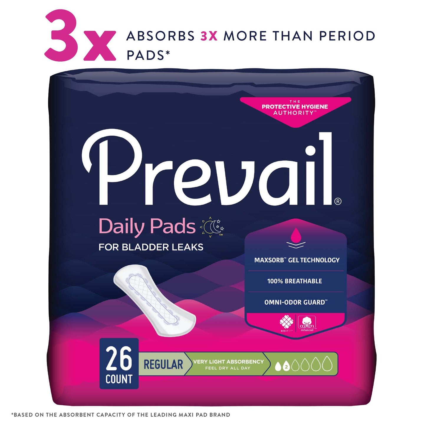Prevail® Daily Liner Very Light Bladder Control Pad, 7½-Inch Length PV-926