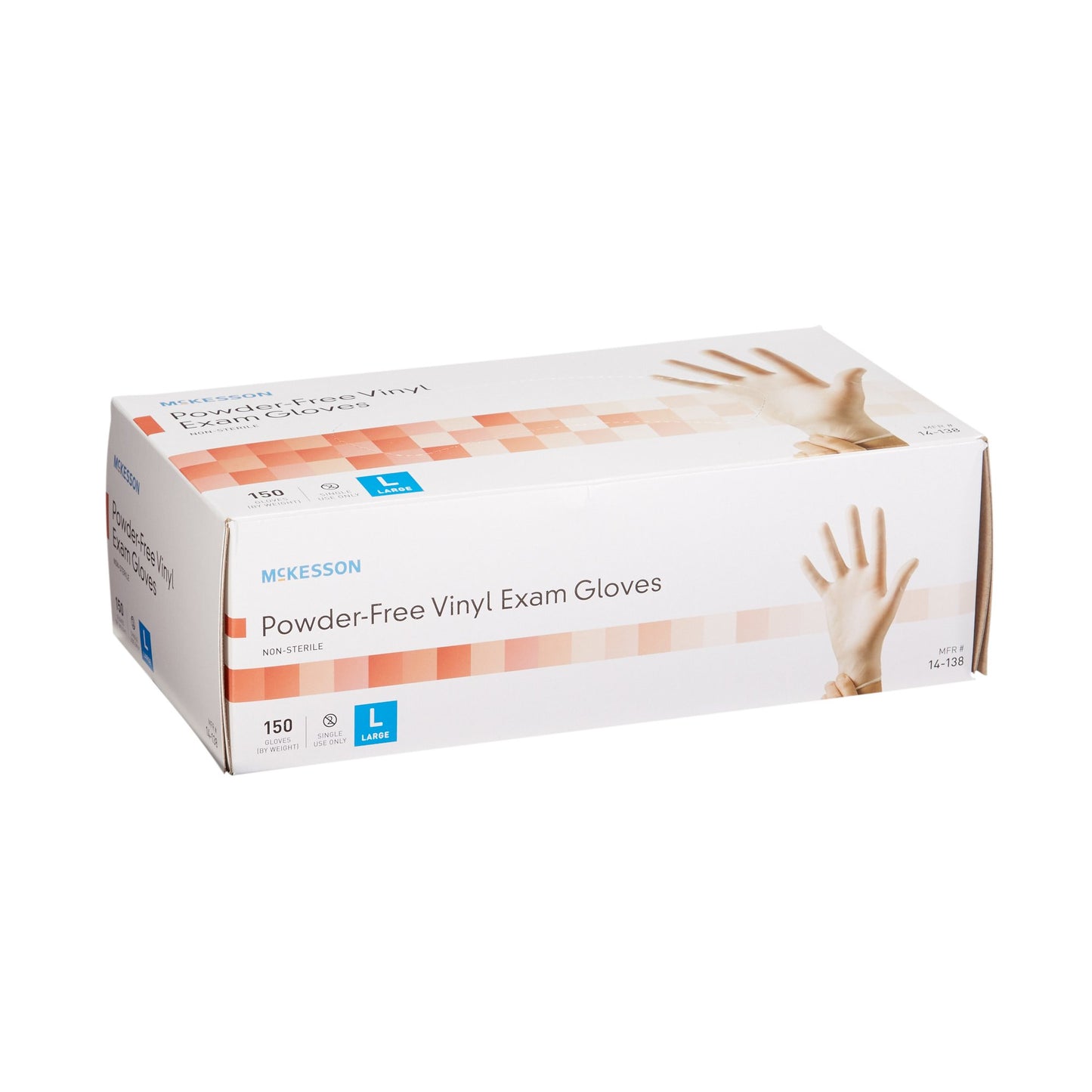 McKesson Vinyl Exam Glove, Large, Clear 14-138