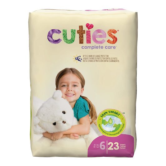 Unisex Baby Diaper Cuties® Complete Care Size 6 Disposable Heavy Absorbency - CR6001