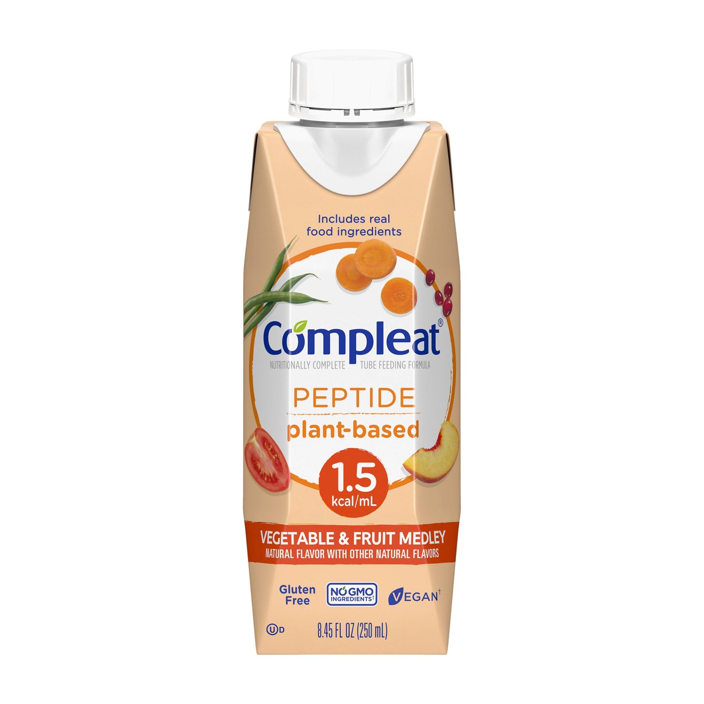 Compleat® Peptide 1.5 Cal Plant-Based Tube Feeding Formula, 8.45-ounce carton 00043900762838