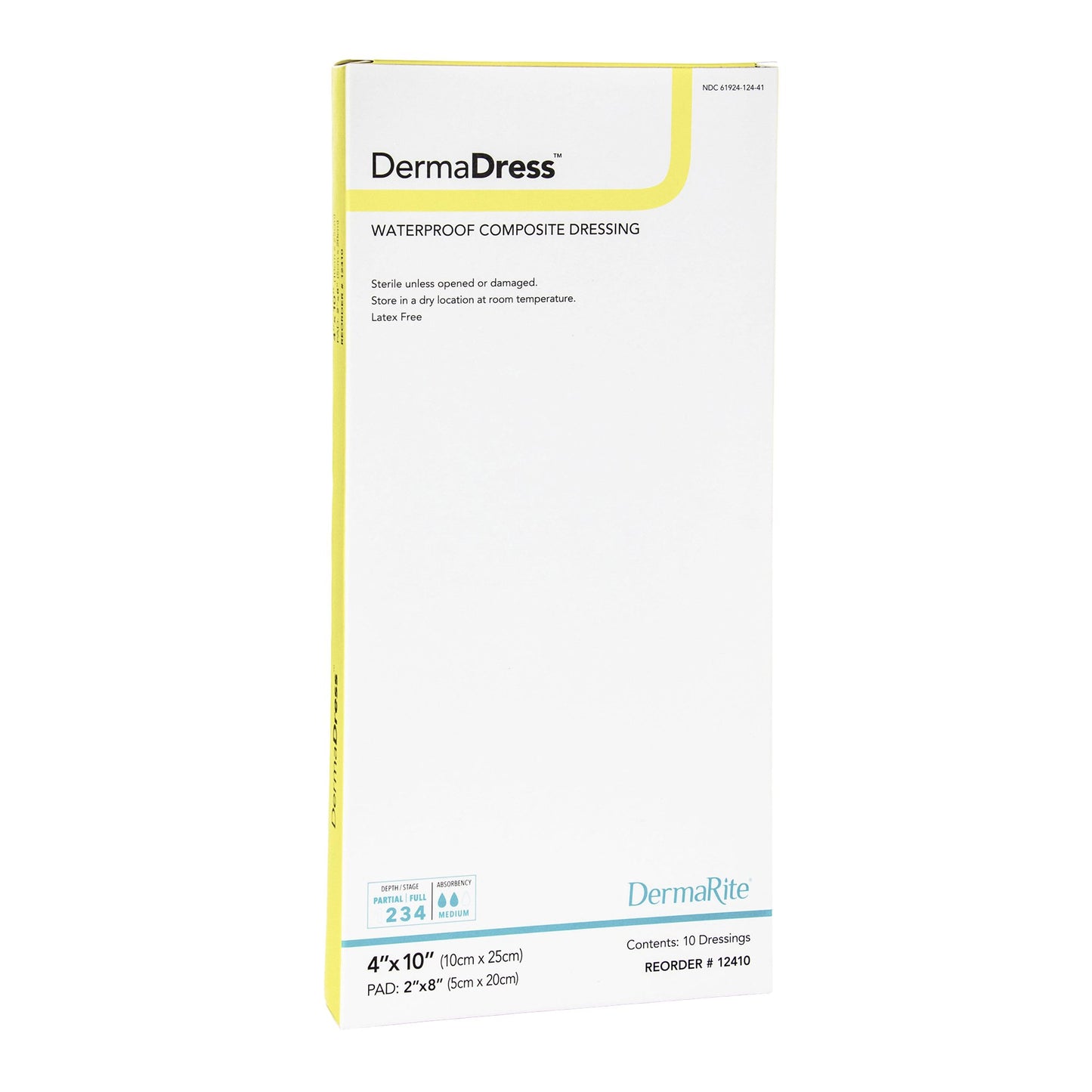 DermaDress™ Composite Dressing, 4 x 10 Inch 12410