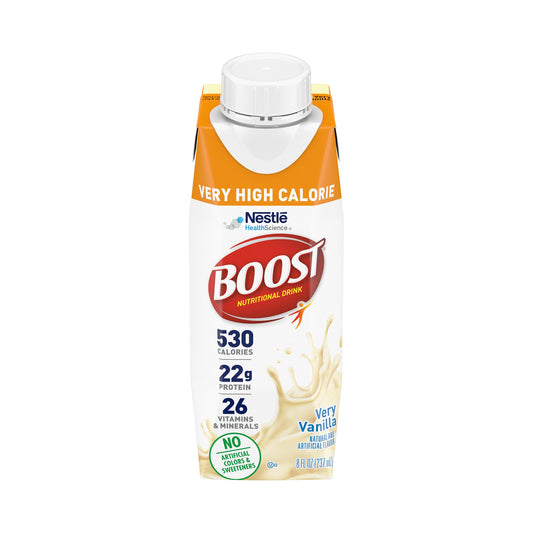 Boost® Very High Calorie Vanilla Nutritional Drink, 8-ounce carton 00043900894348