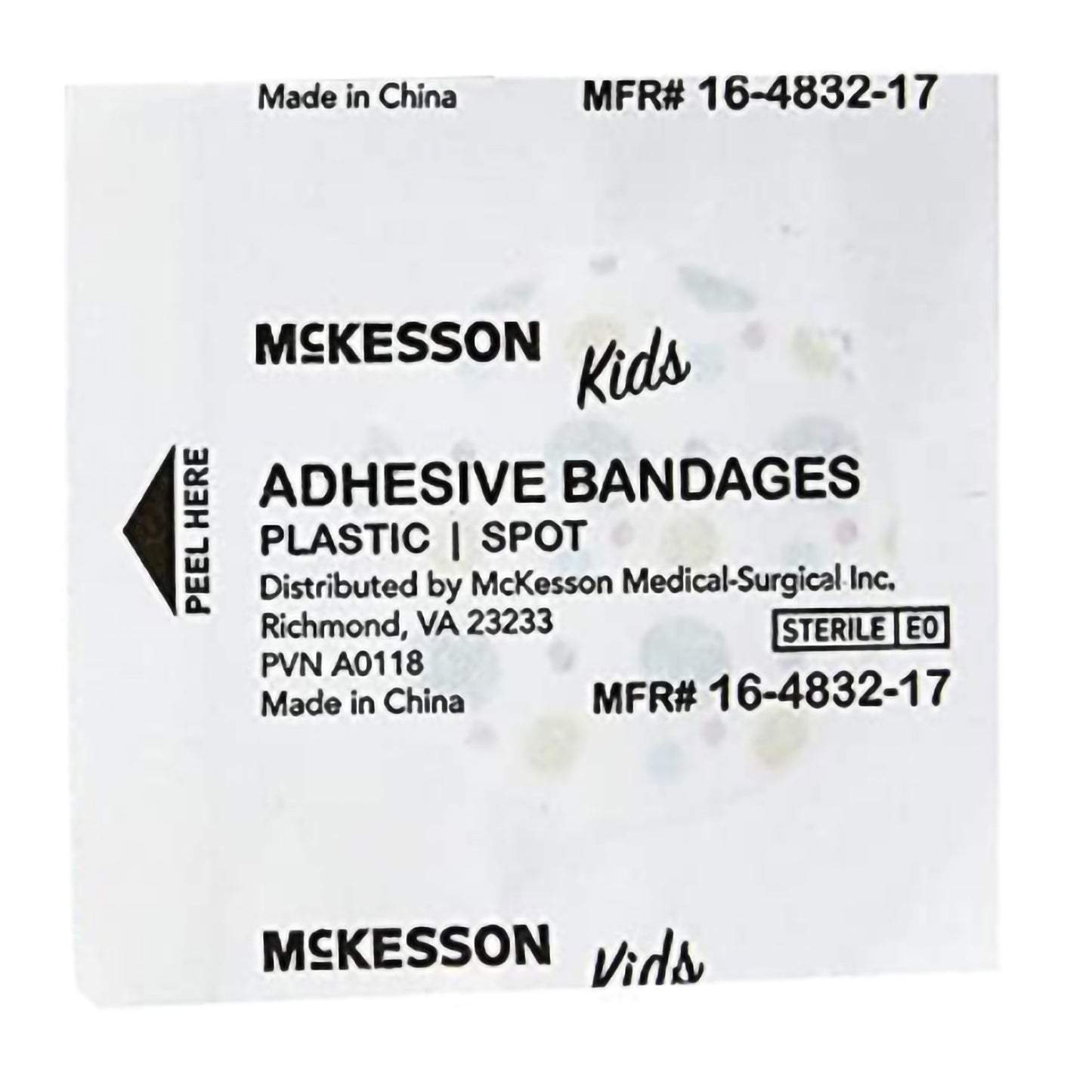 McKesson Kids™ Round Kid Design (Assorted Prints) Adhesive Spot Bandage, 1 Inch 16-4832-17