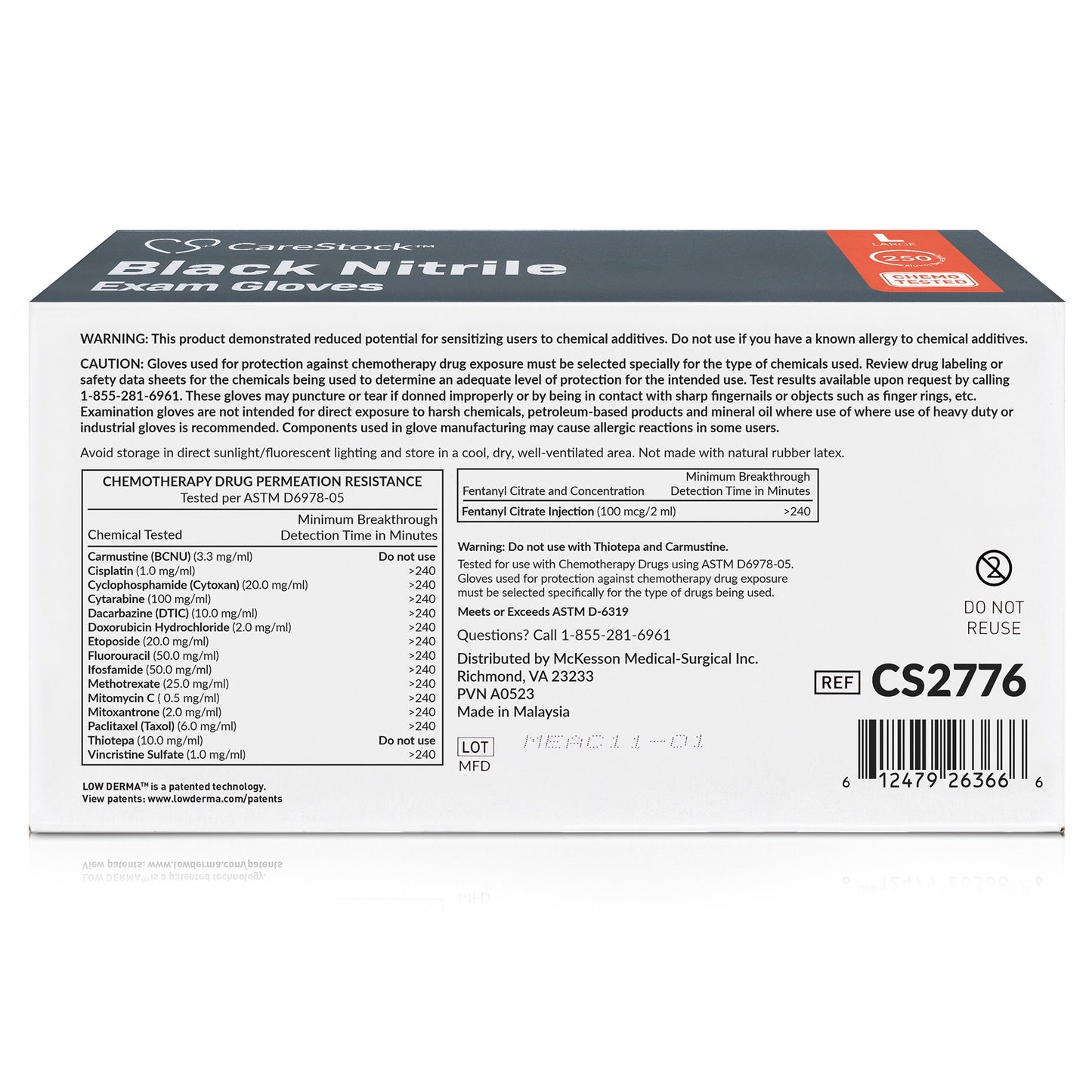 CareStock™ Nitrile Exam Glove, Large, Black CS2776