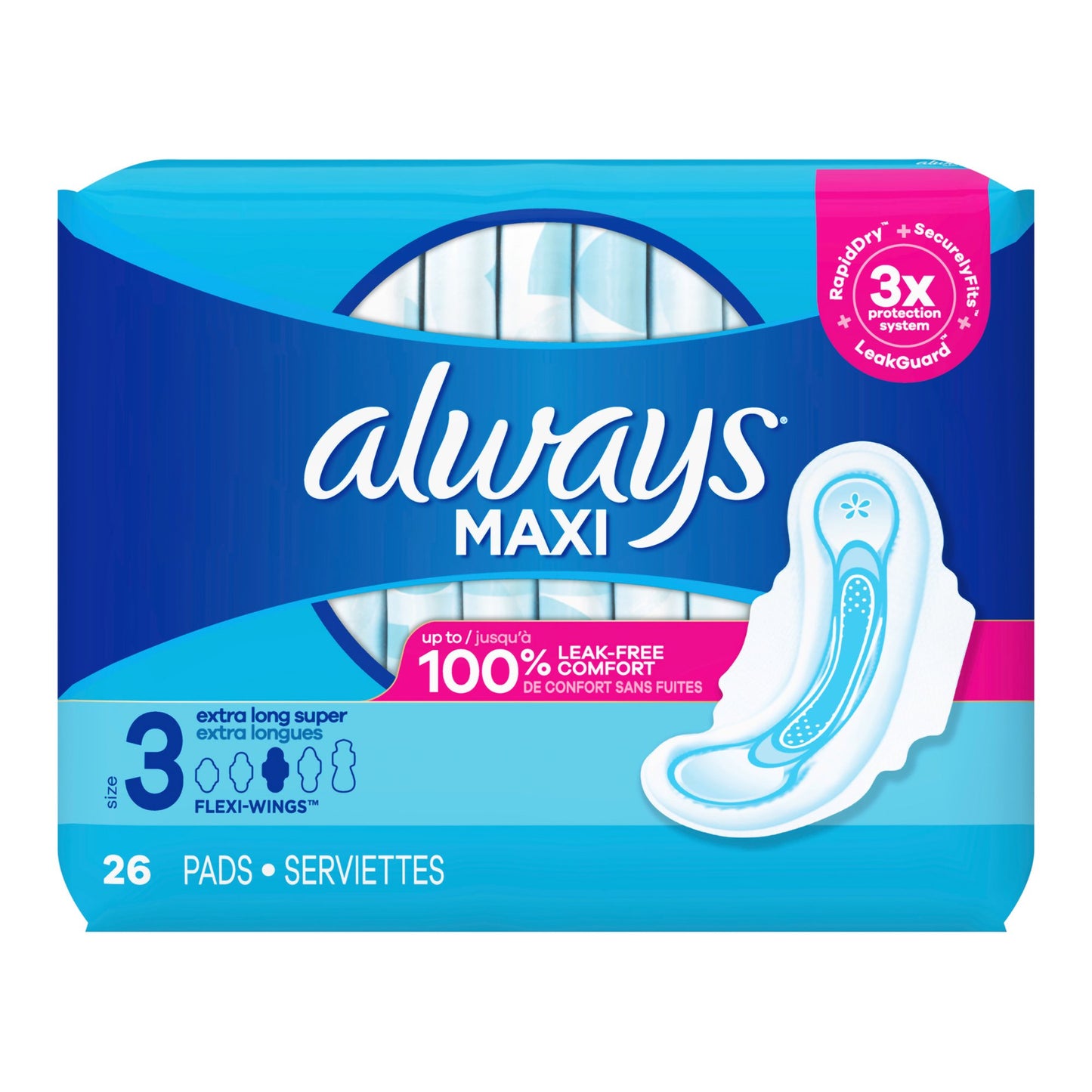 Always® Maxi Pads Size 3 Extra Long Super with Flexi-Wings 03700098347