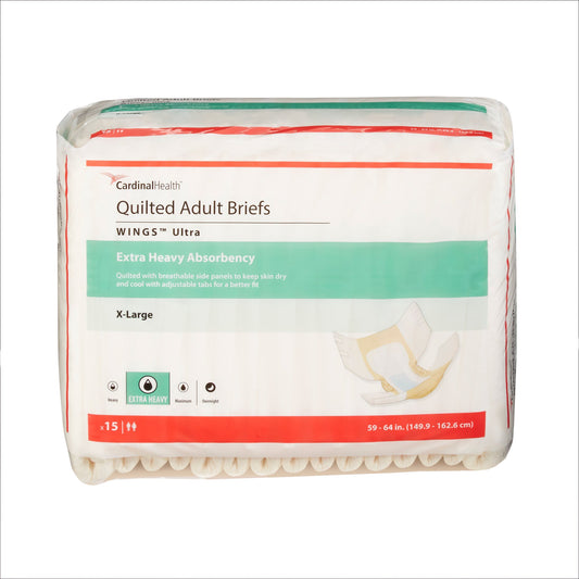 Unisex Adult Incontinence Brief Wings™ Ultra X-Large Disposable Heavy Absorbency - 77075
