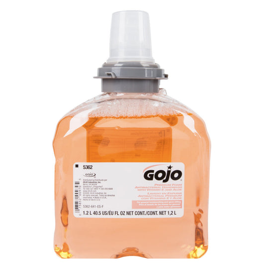 Antibacterial Soap GOJO® Premium Foaming 1,200 mL Dispenser Refill Bottle Fresh Fruit Scent - 5362-02