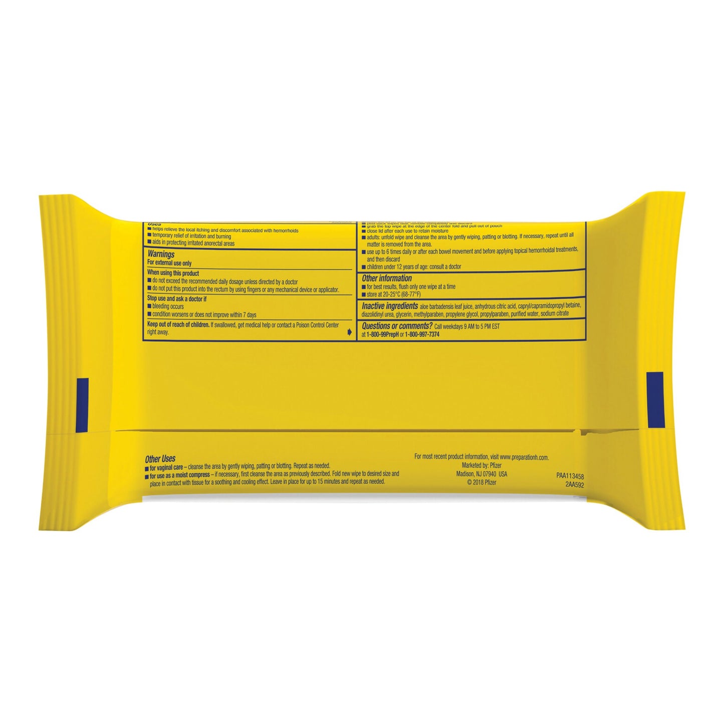 Preparation H® Medicated Hemorrhoidal Wipes w/ Witch Hazel & Aloe, Max Strength 00573055620