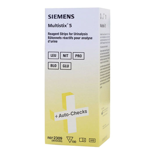 Urinalysis Reagent Multistix® 5 Blood, Glucose, Leukocytes, Protein, Nitrite CLIA Waived For Urinalysis - 10337415