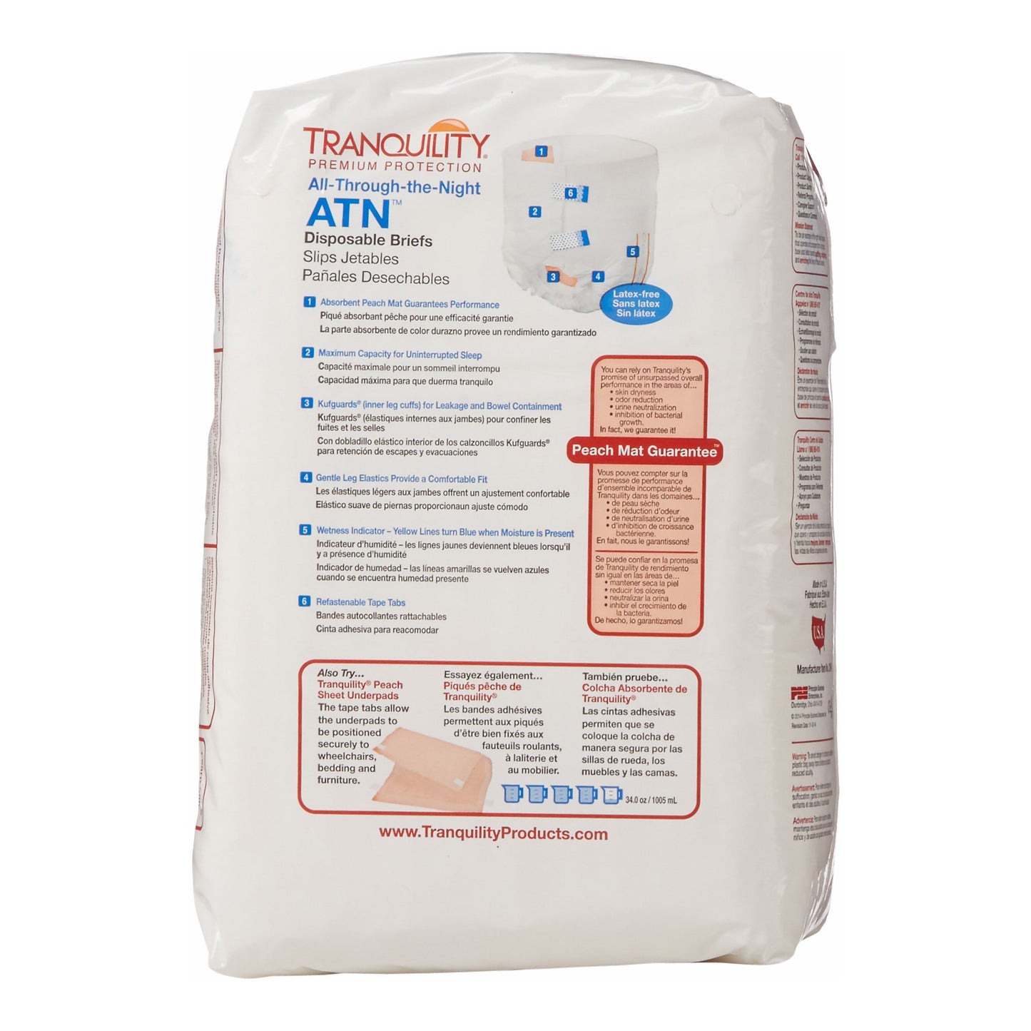 Tranquility® ATN Maximum Protection Incontinence Brief, Small 2184