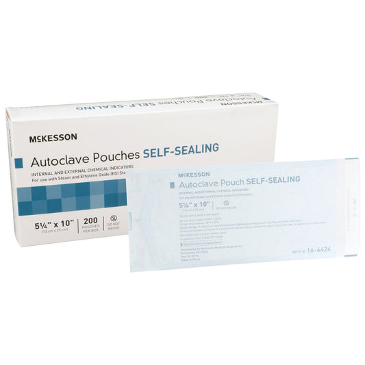 McKesson Brand McKesson Sterilization Pouch, 5 x 10 Inch 16-6424, Box of 200
