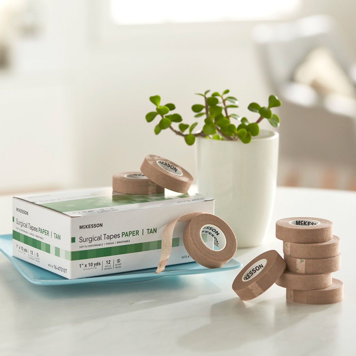 McKesson Paper Medical Tape, 1/2 Inch x 10 Yard, Tan 16-47305T