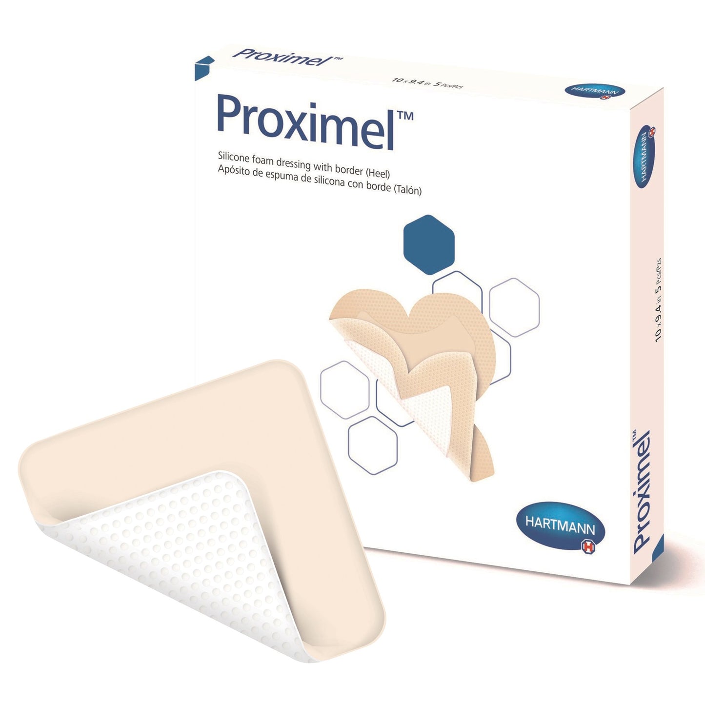Foam Dressing Proximel® 9-2/5 X 10 Inch With Border Waterproof Film Backing Silicone Adhesive Heel Sterile - 14800000