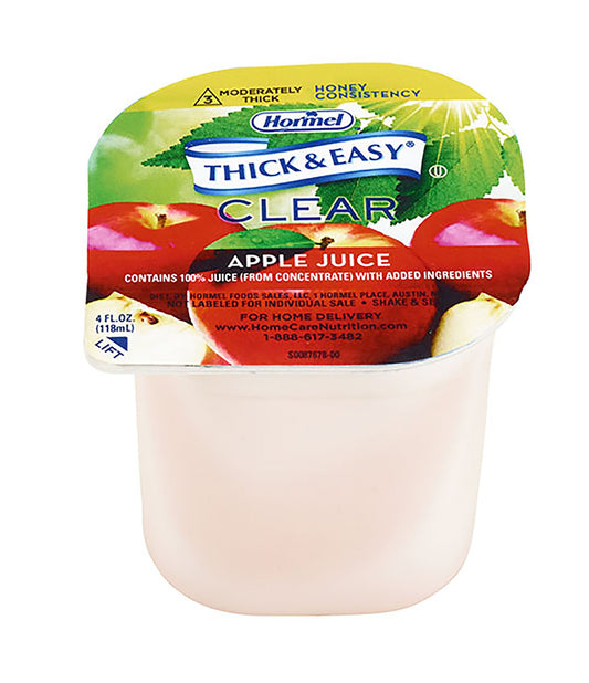 Thickened Beverage Thick & Easy® 4 oz. Portion Cup Apple Flavor Liquid IDDSI Level 3 Moderately Thick/Liquidized - 12687