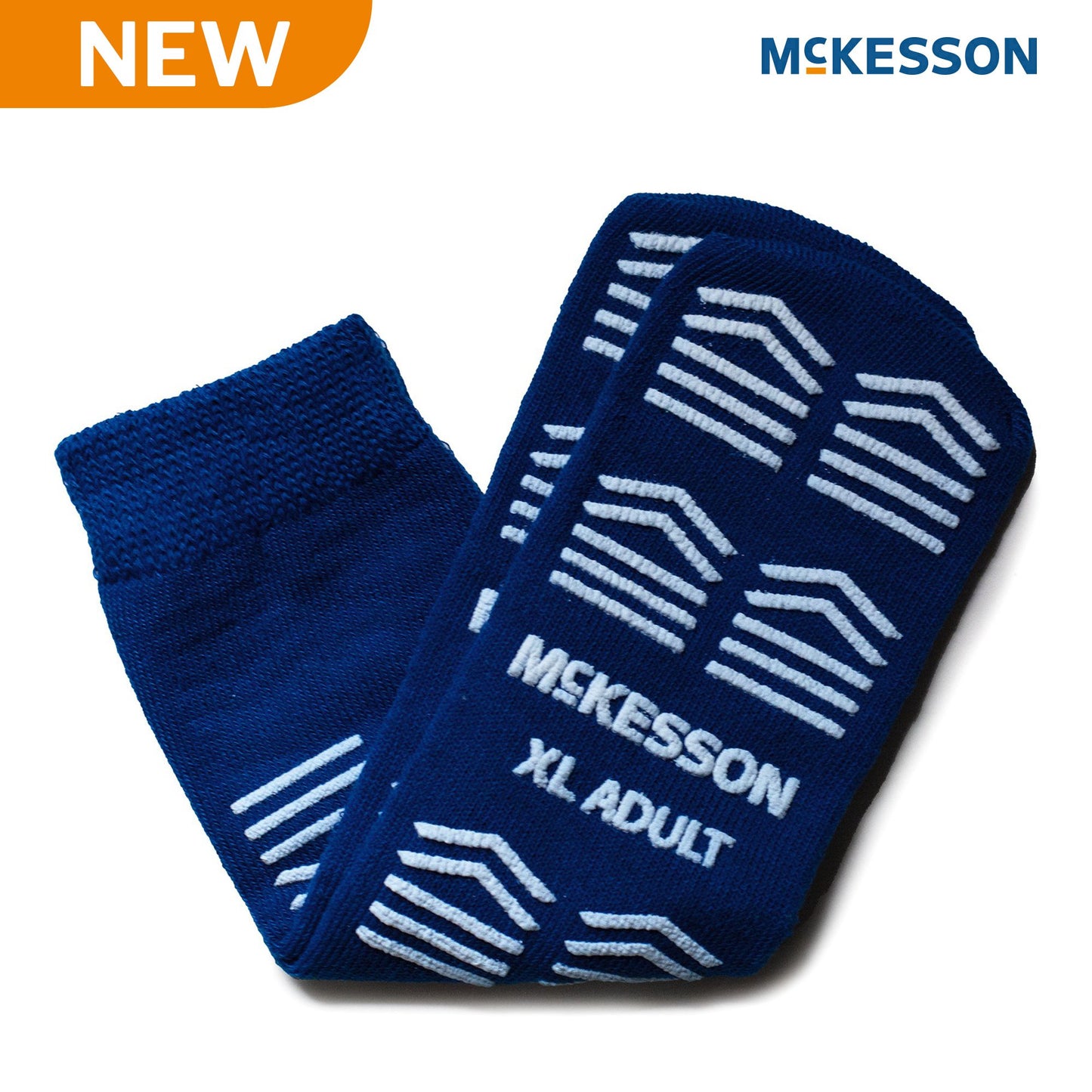 Slipper Socks McKesson Unisex Adult X-Large Double Tread Single Patient Use Royal Blue 16-XL-3816-D