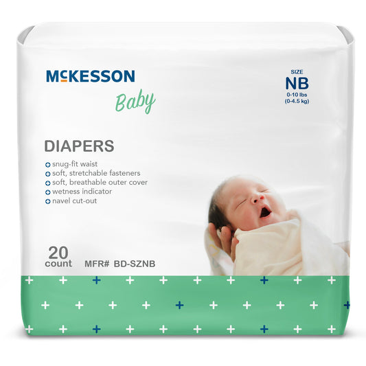 Unisex Baby Diaper McKesson Newborn Disposable Heavy Absorbency - BD-SZNB