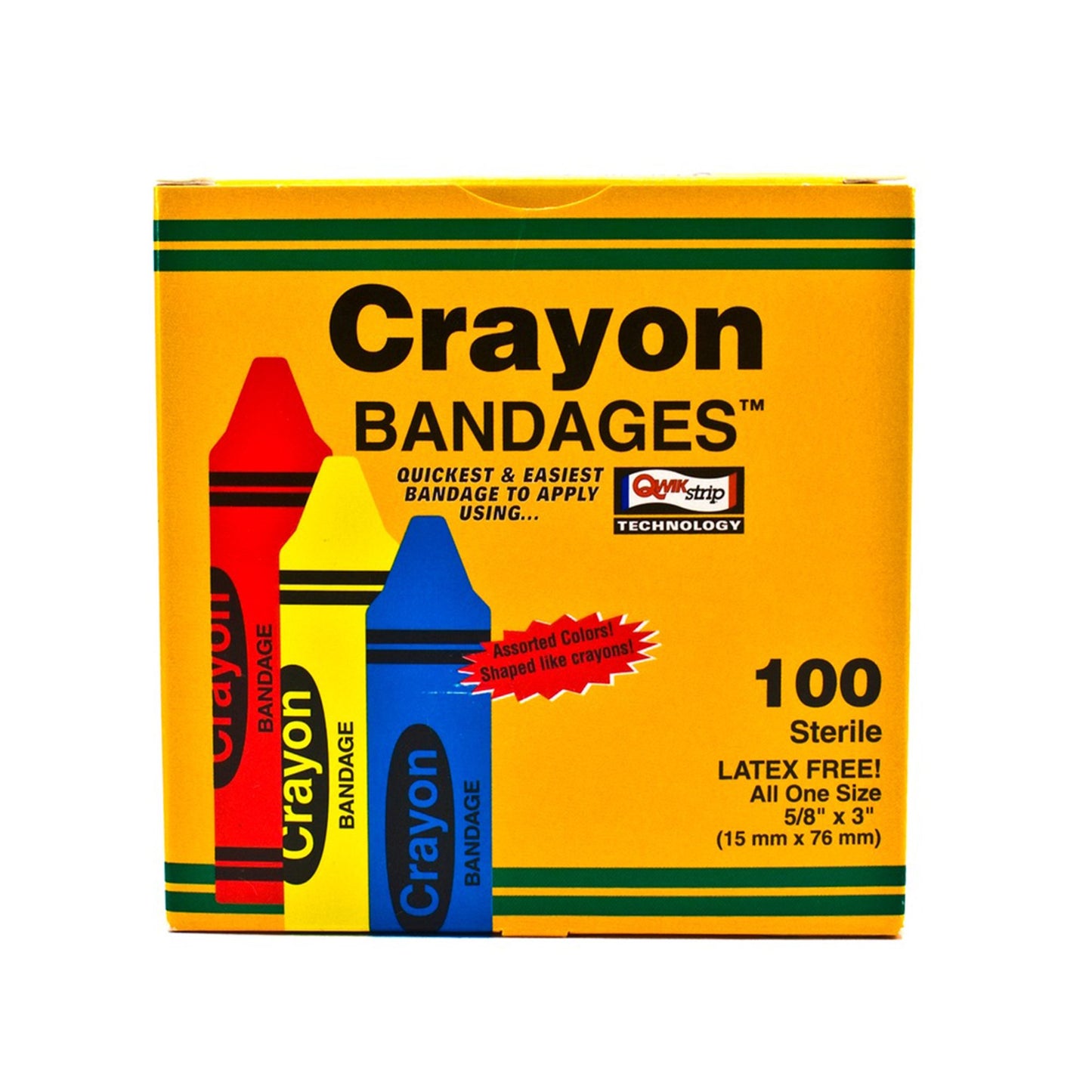 ASO Kid Design (Assorted Crayon) Adhesive Strip, 3/4 x 3 Inch CRA5261-012-000