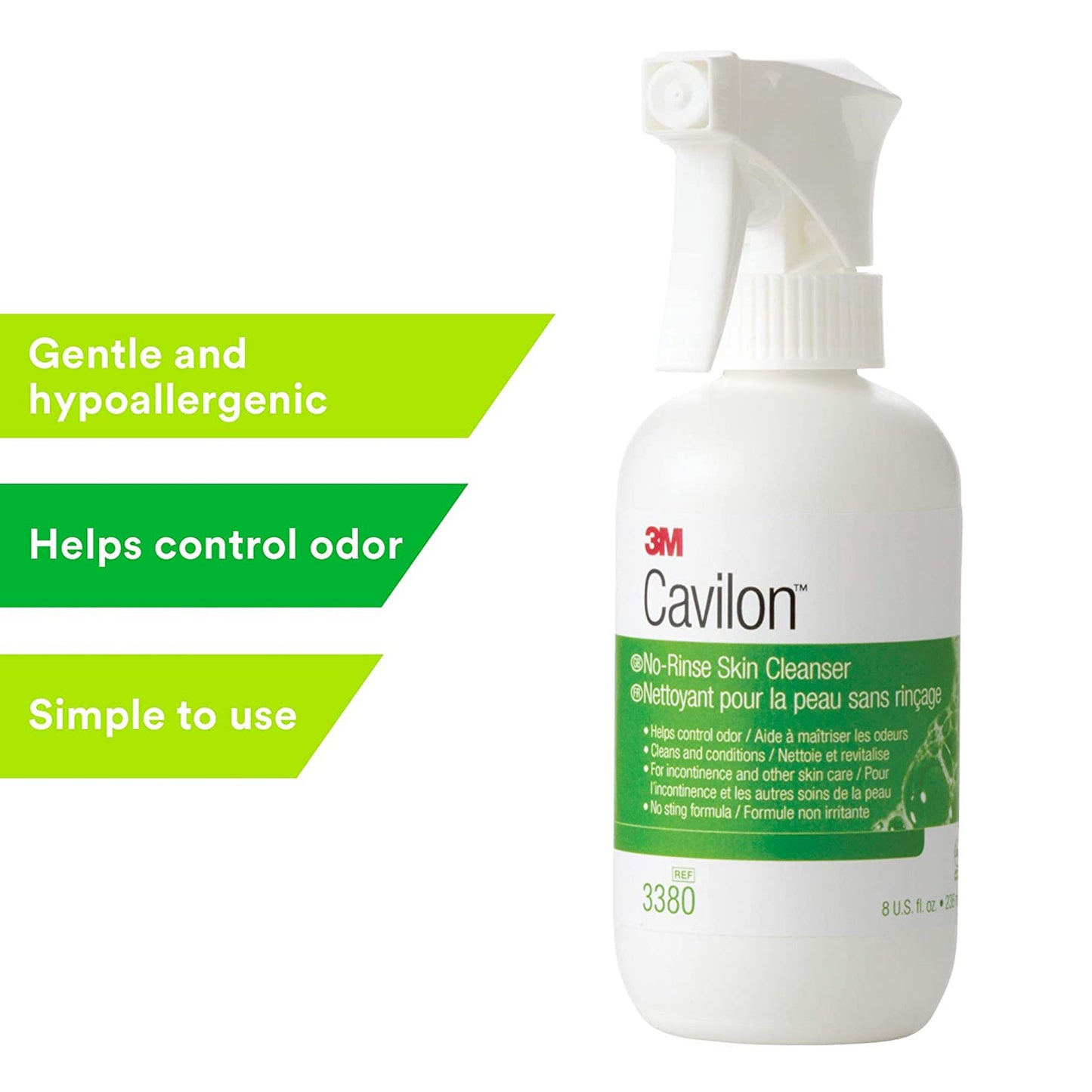 3M Cavilon Rinse-Free Body Wash, 8 Oz Pump Bottle, Floral Scent 3380