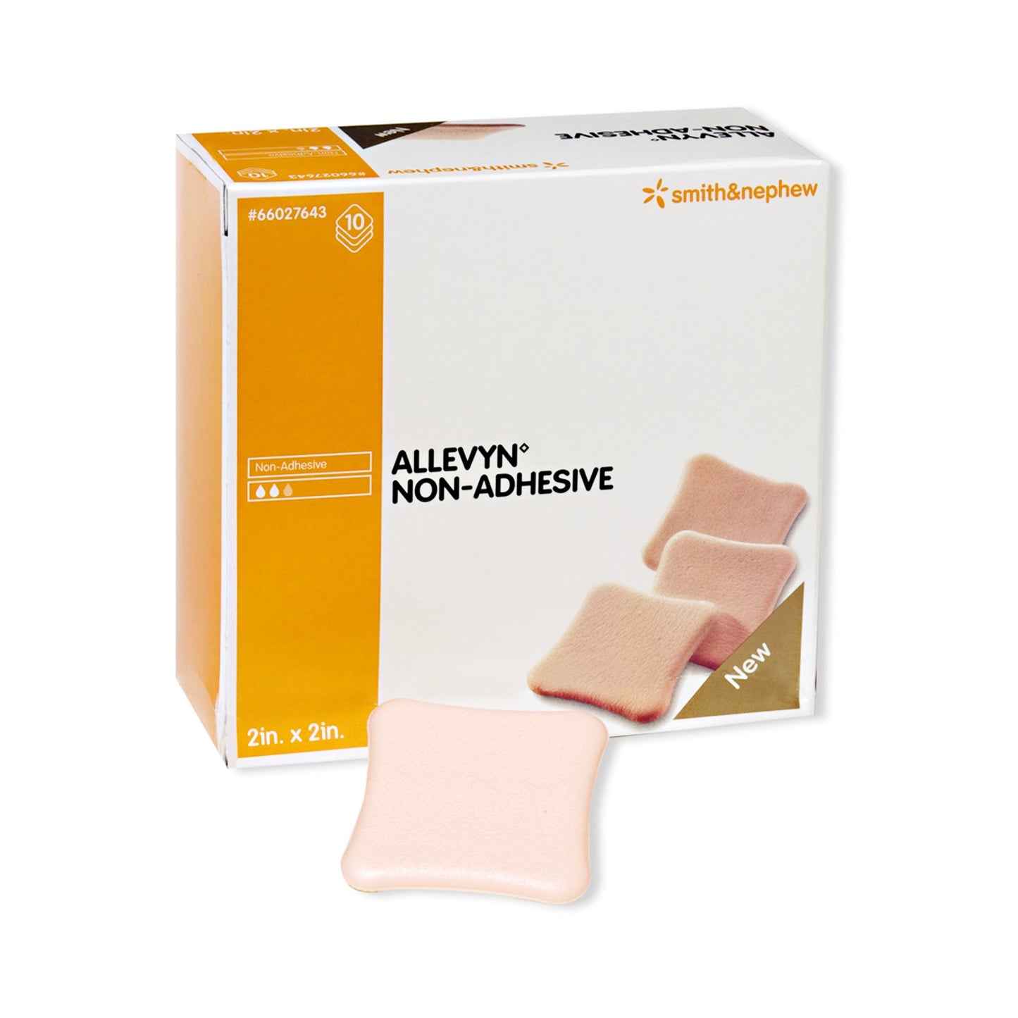 Allevyn Non-Adhesive without Border Foam Dressing, 6 x 6 Inch 66000093