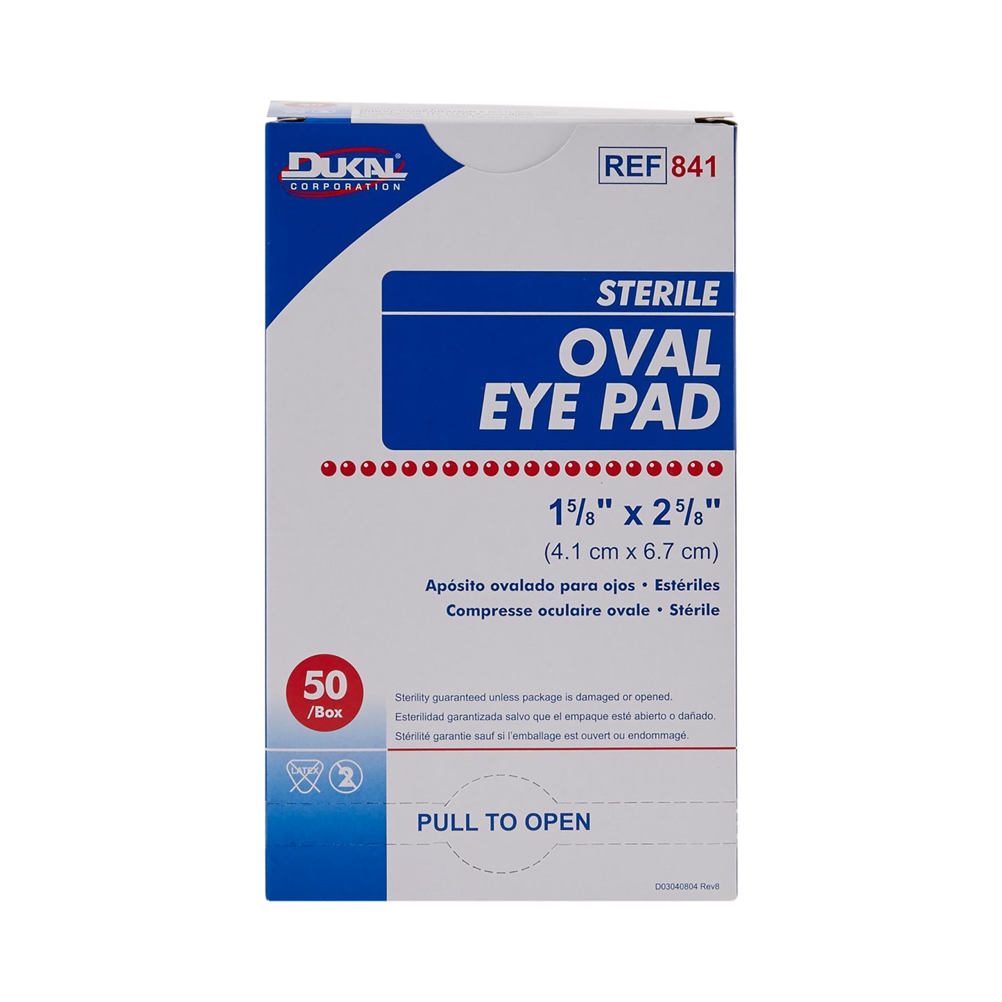 Dukal™ Small Eye Pad, 1-5/8 x 2-5/8 Inch Oval 841