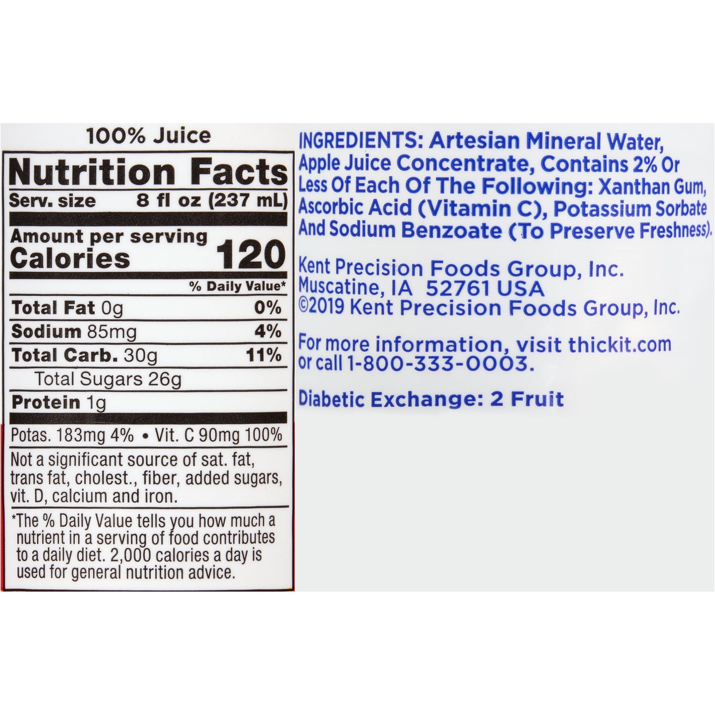 Thick-It® Clear Advantage® Honey Consistency Apple Thickened Beverage B457-L9044